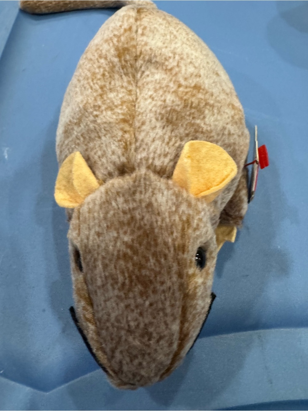 Ty Tiptoe Brown Plush Mouse with Yellow Ears 1999 TY
